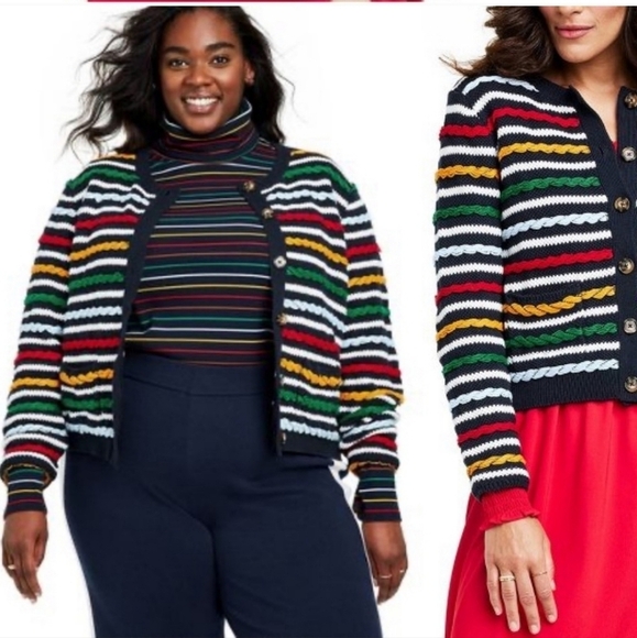 LA Ligne Target Collab striped sweater cardigan sz 2X new with tags - Picture 1 of 11